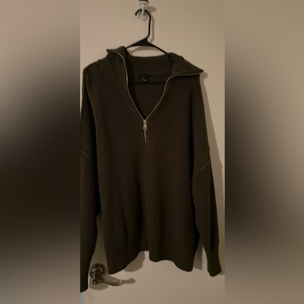 Torrid womens Dark Olive Zip-Up Sweater